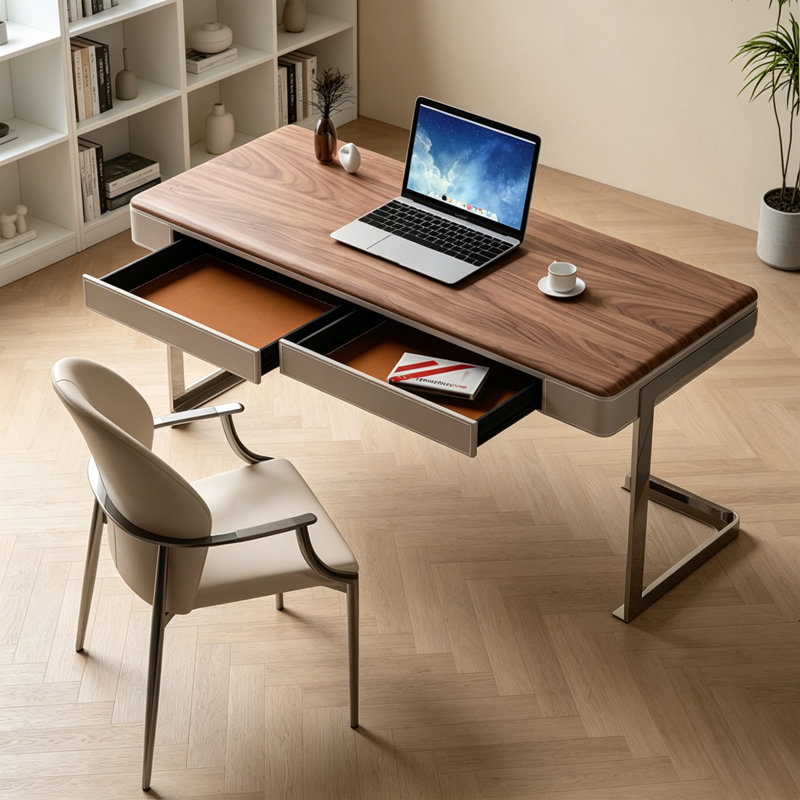 Bureau d'écriture Retro Retro, H 29,52 po x l 62,99 po x P 23,62 po