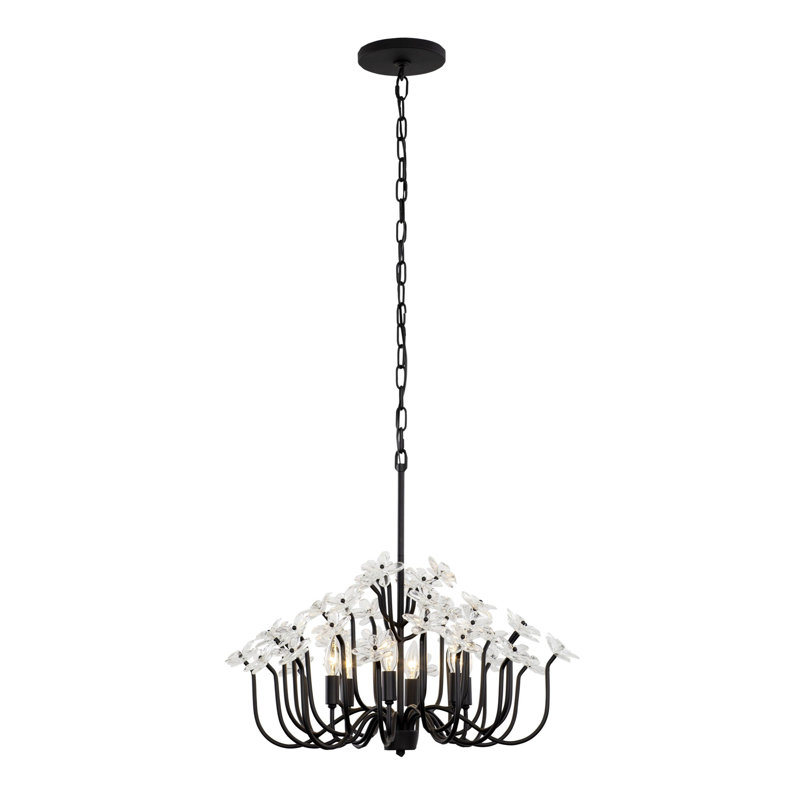 Lustre 6 lumières Wildflower, Noir mat