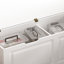 Banc de rangement en L avec sièges rembourrés, banc de coin repas avec rangement caché pour la cuisine, le vestibule et la chambre à coucher