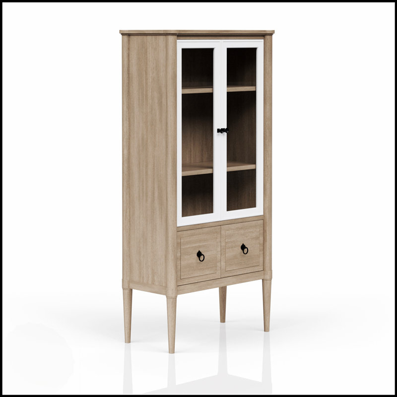 Bibliothèque moderne de couleur sable avec placages Mindi durables et tablettes ouvertes pour un rangement élégant