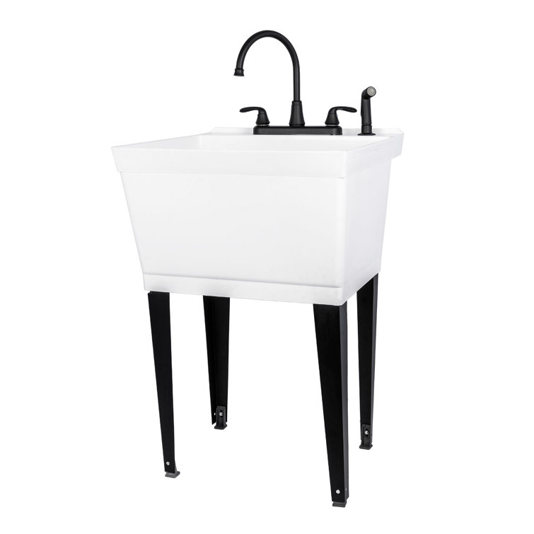 22.88 in. L x 23.5 in. W Free Standing Laundry Sink with Faucet