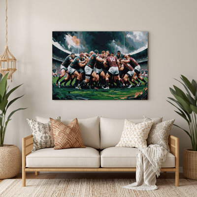 Sports Rugby Black Metal Wall Art