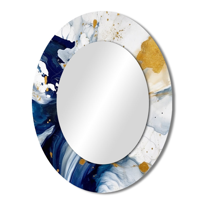 Hulstein - Miroir abstrait en métal, 43 po x 33 po