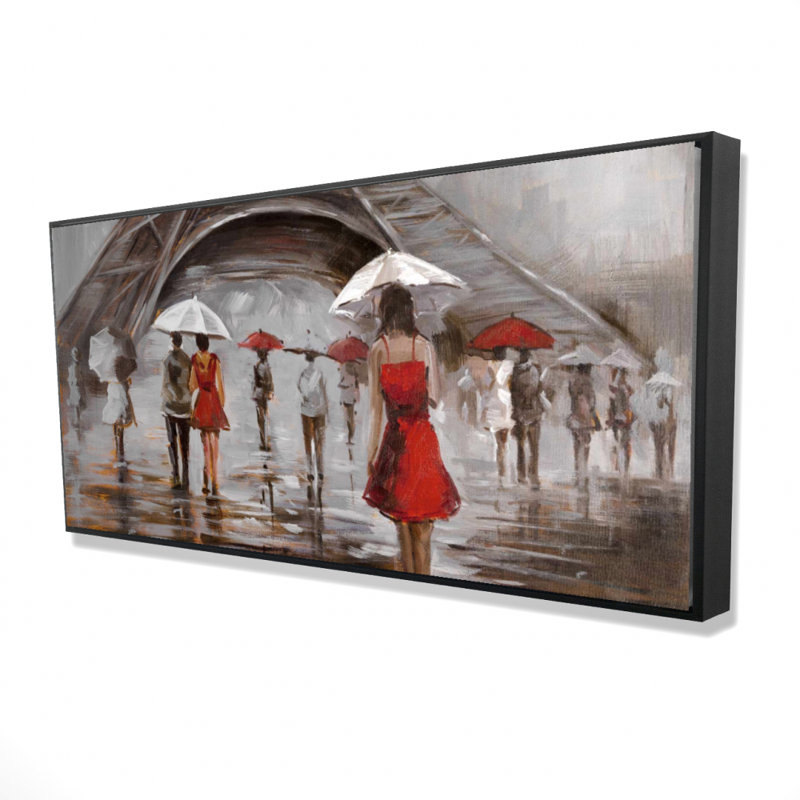 Near the eiffel tower - 24"x48" Framed canvas
