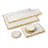 Edica Marquise Gold Raw Edge Marble Serving Tray