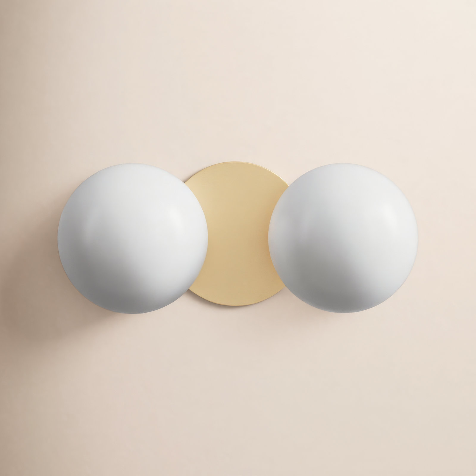 Samson 2 Light Frosted Vanity Light, Aged Brass