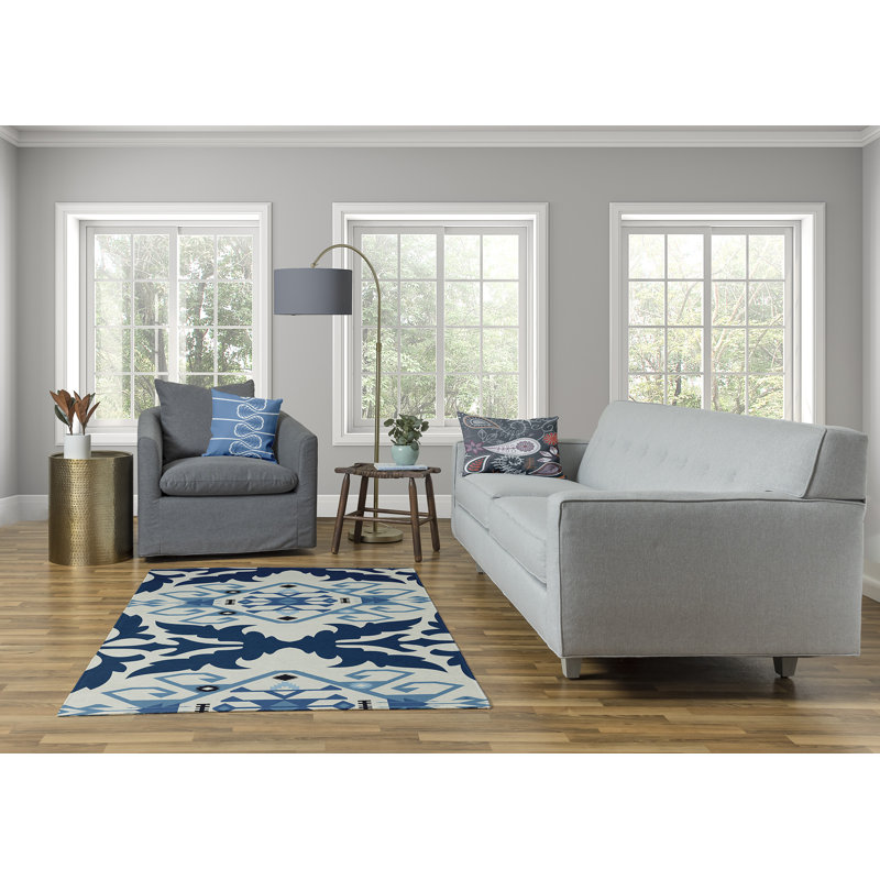 Chenille Ikat Indoor Rug, Rectangle 4' x 6'