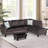 3-Piece Flannel Sectional Sofa-1288810900-1288810896