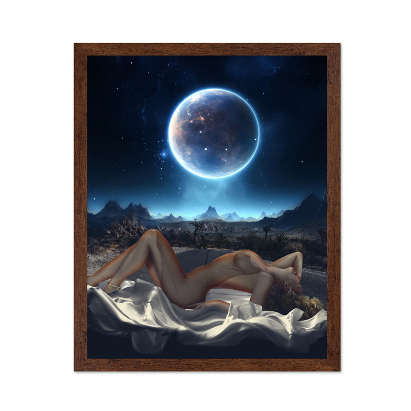 Pin-up et espace, Poster, 16"H x 20"W, Brown Framed