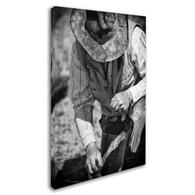 Leeth 'Cowboy and His Hat' Photographic Print on Wrapped Canvas