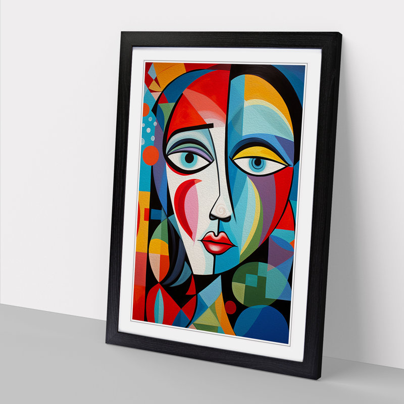 Pablo Picasso Colour Field - Single Picture Frame Print on Wood, Black Framed, 46cm H x 34cm W x 2cm D