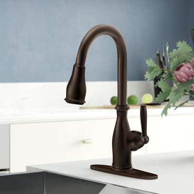 MOEN Brantford Single-Handle Pull-Down Sprayer Kitchen Faucet with Reflex and Power Boost in Oil Rubbed Bronze