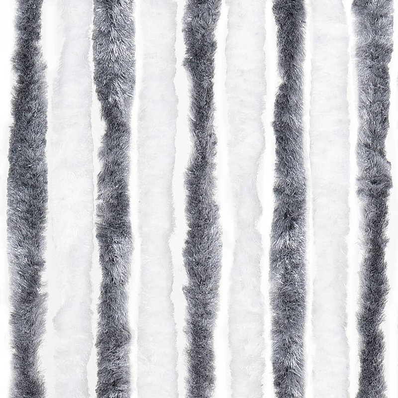 Birchanger Room Darkening Curtain Single Panel, Grey/White, 90cm Width x 200cm Drop