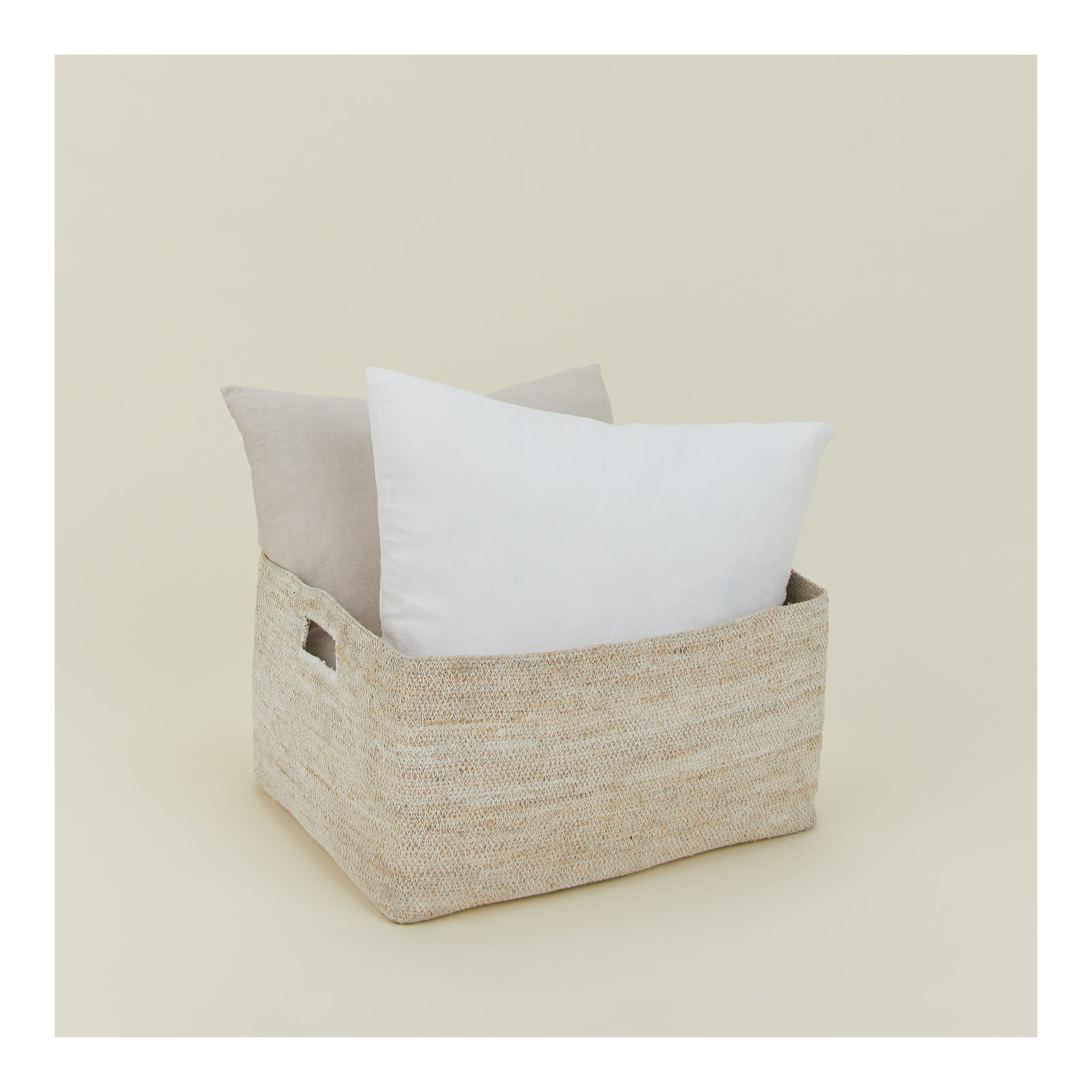 Essential Laundry Basket with Handles, White, 9" H x 17" W x 14" D