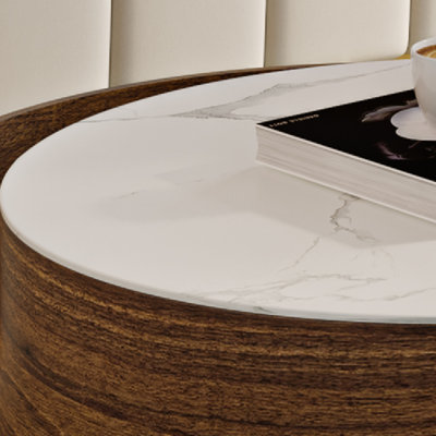 Lift Top Extendable Pedestal 2 Nesting Table Set with Storage