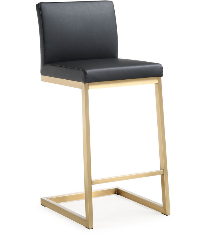 Howells Upholstered Counter Stool with Metal Frame, Black