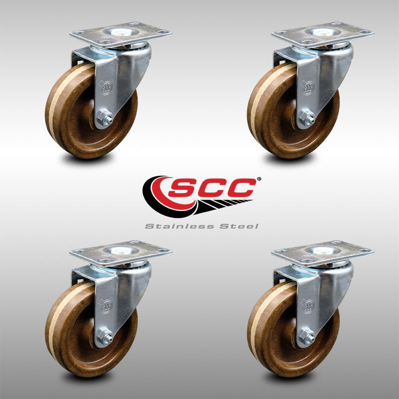 High Temp Phenolic Swivel Top Plate Caster
