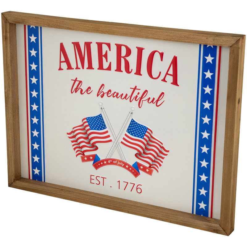 Décoration murale encadrée America the Beautiful Patriotic