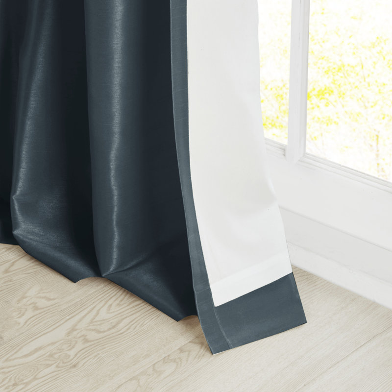 Spice Faux Silk Tab Top Light-Filtering Curtain Panel