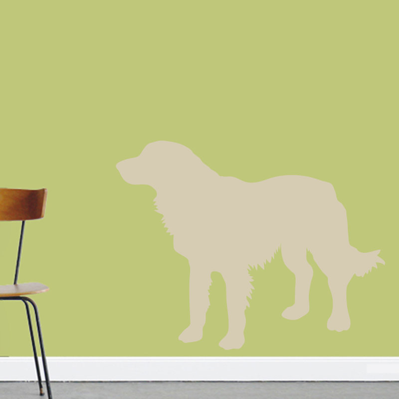 Décalcomanie murale silhouette de golden retriever Turnbow, Beige clair