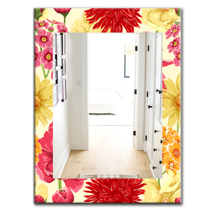 Miroir mural 30 fleurs, H 39,4 po x l 29,5 po