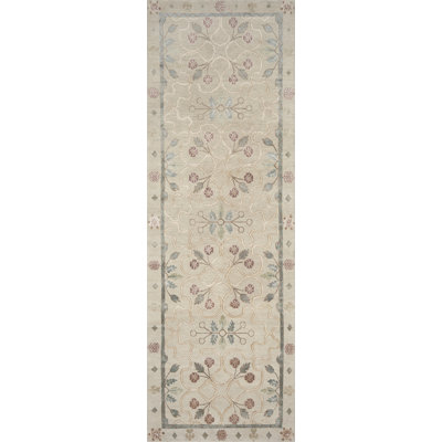 Erika Oriental Area Rug in Green/Teal/Cream