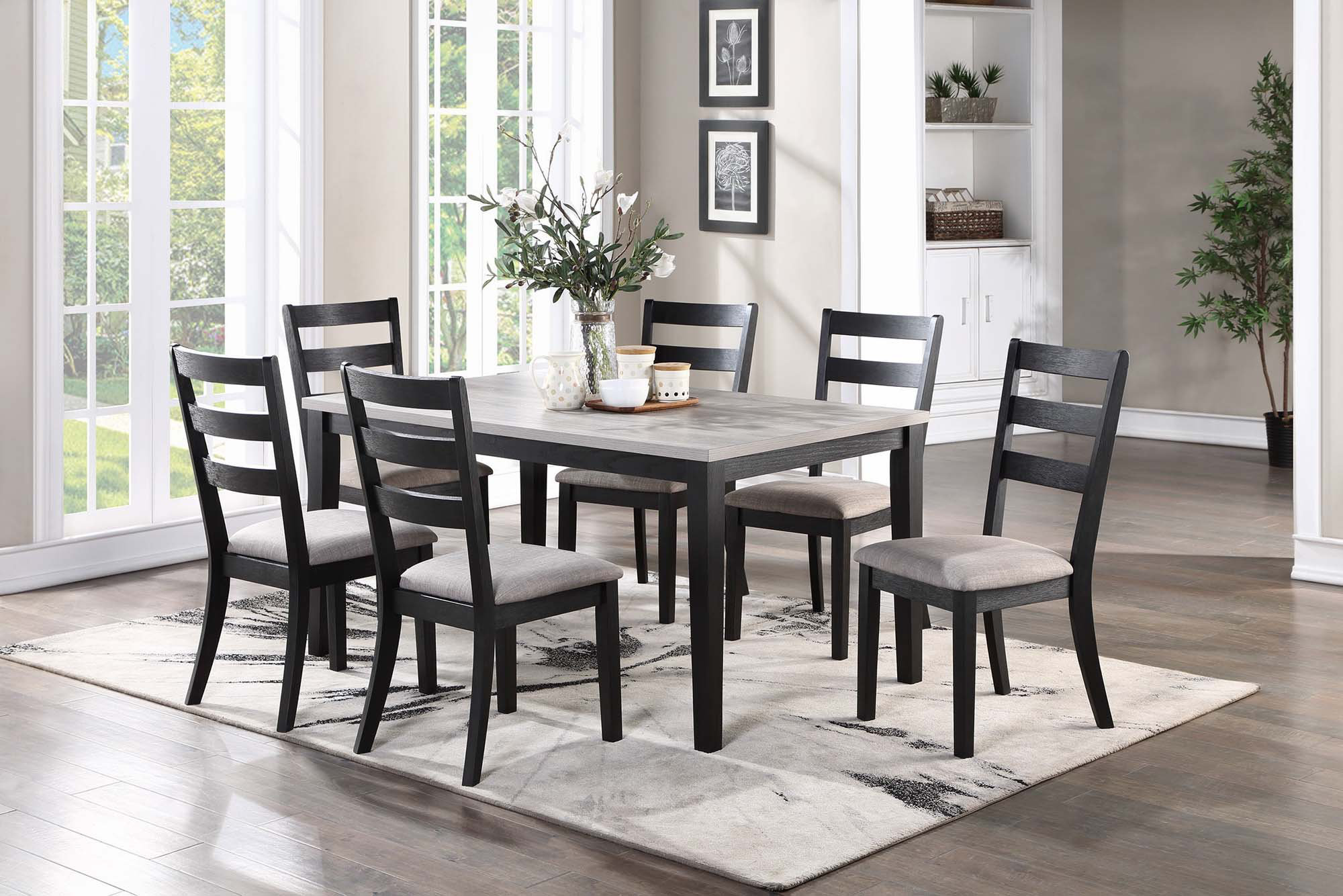 Winston Porter 7pc Dining Set Dining Room Furniture Ladder Back Side ...