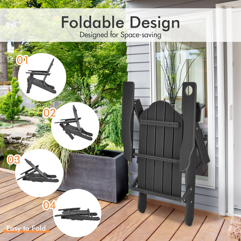 Outdoor Adirondack Chair, Black