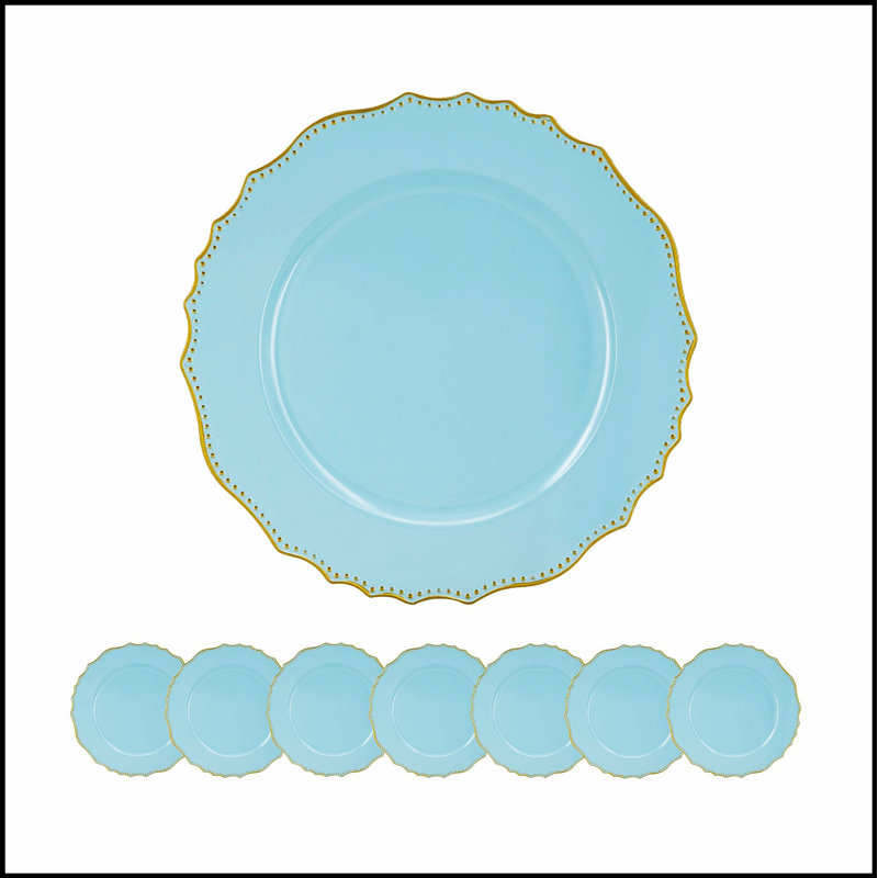 8 Pack Plastic Charger Plate, D13"