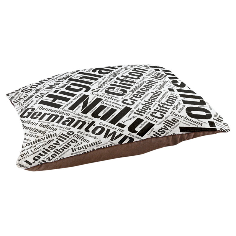 Coussin de chien « districts », Noir, Grand (l 40 po x P 30 po x H 14 po), Louisville