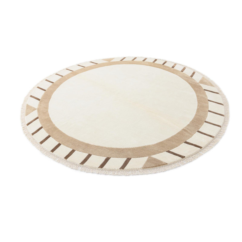 Tapis rond rond beige