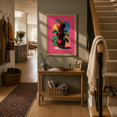 Stacked Red Apples Modern - Framed Print