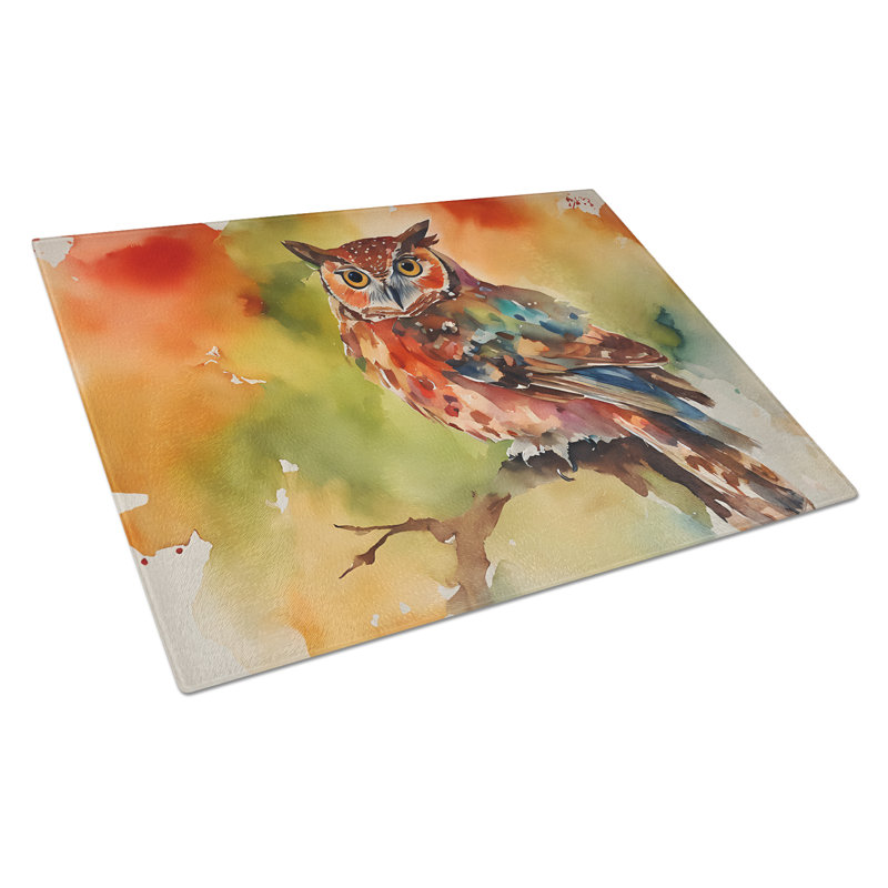 Elf Owl Glass Cutting Board