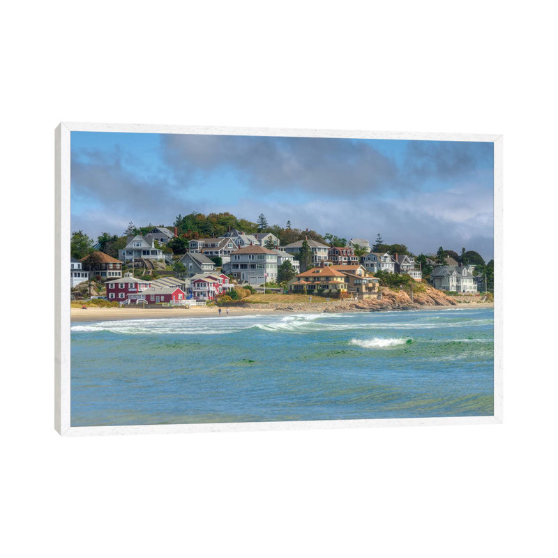 New England Coast by David Gardiner - Print on Canvas, White Framed, 66.04cm H x 101.6cm W x 3.81cm D