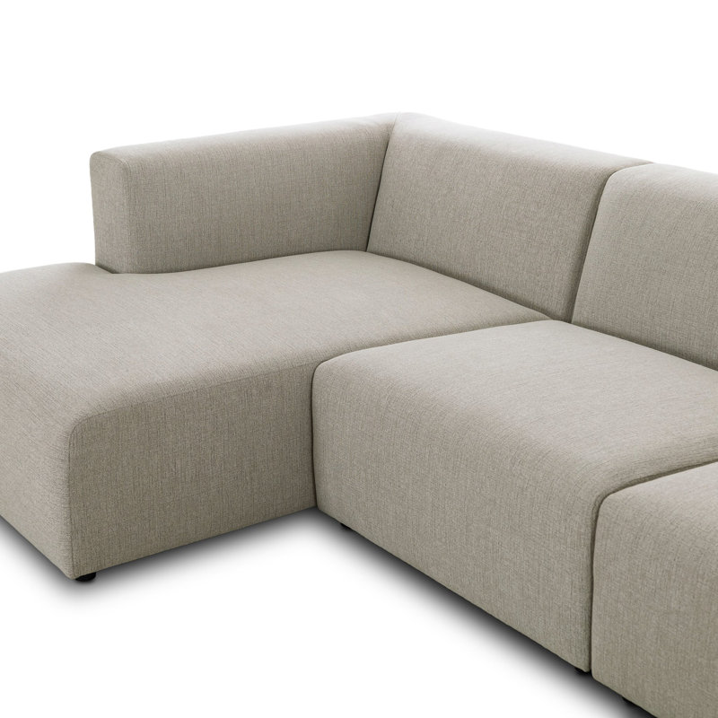 Lawndale 5PC Sectional W/ RAFC-Napa Sandstone, Left Hand Facing, Fayette Cloud Polyester Blend