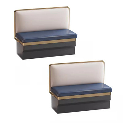 Restaurant Bar Cafe Stainless Steel Bench Faux Leather Upholstered Bench