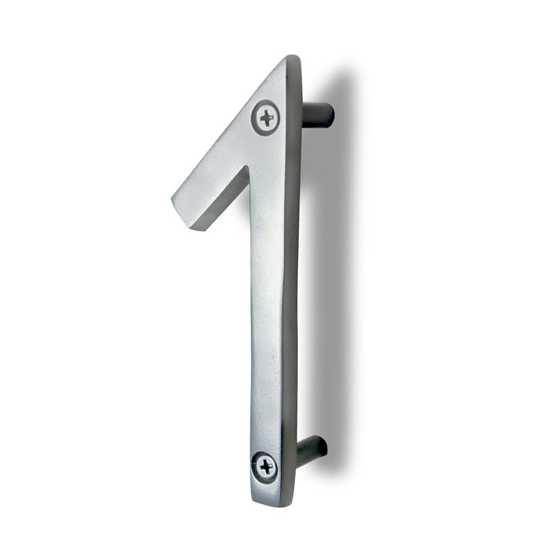 Numéro de maison en métal flottant, 1, Argent argent, 6"
