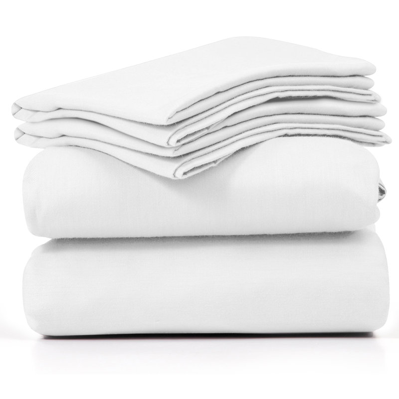 Luxury 4-Piece Rayon from Bamboo Sheet Set, White, Queen
