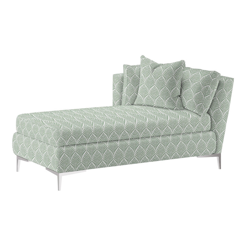 Aiden Chaise Lounge, Polished Stainless, Left Hand Facing, Perigold Improve Stucco