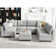 Beiba 116.6'' U Shaped Couch Modular Polyester Blend Sectional Sofa with Cushions
