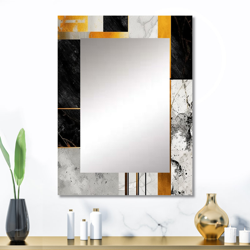 Agate en granite Lebow Marble avec touches dorées VII, 32 po x 24 po