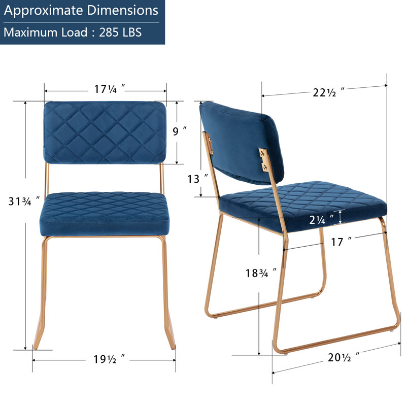 Chaise d'appoint Hilma, Bleu foncé