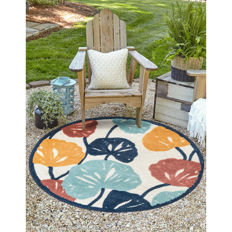 Tapis intérieur / extérieur Mashpee, Rond 3 pi 3 po