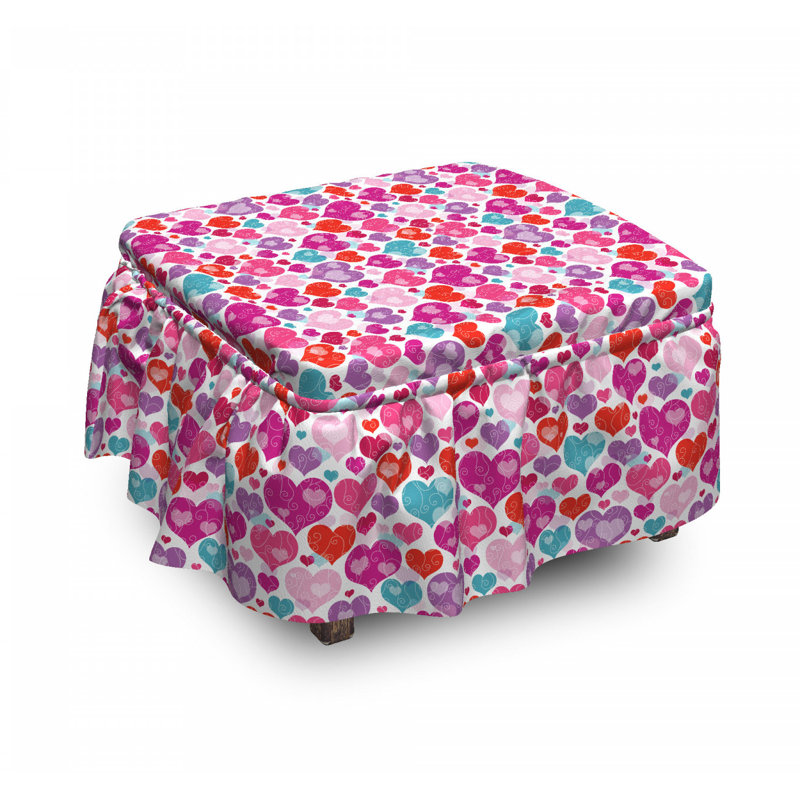 Housse pour repose-pieds hearts tourbillons