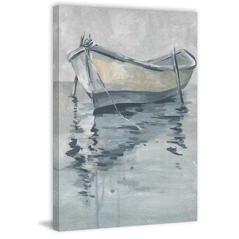 Gloomy Boat by Parvez Taj - 1 Piece Wrapped Canvas Painting, 30 cm H x 20 cm W