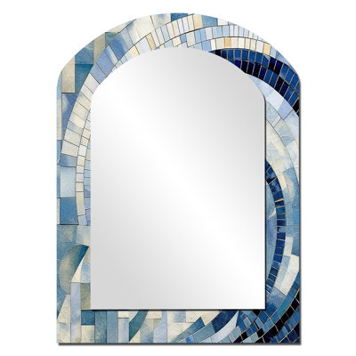 Miroir mural en arche moderne bleu Gold Constructing Blue Realms IV