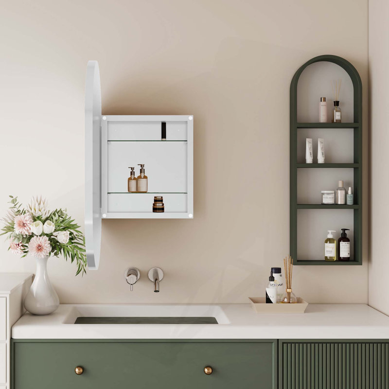 Armoire de salle de bain polyvalente avec cadre en métal avec miroir et tablettes réglables pour un rangement amélioré