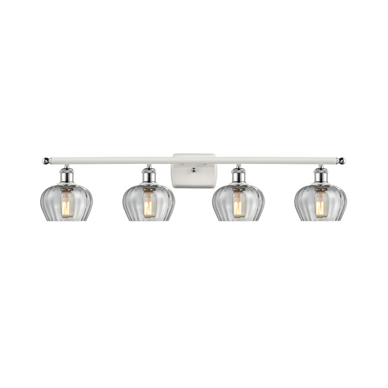 Éclairage de salle de bain à intensité variable 4 lumières Lyman, Ampoule incandescente rétro de 60 watts, Transparent