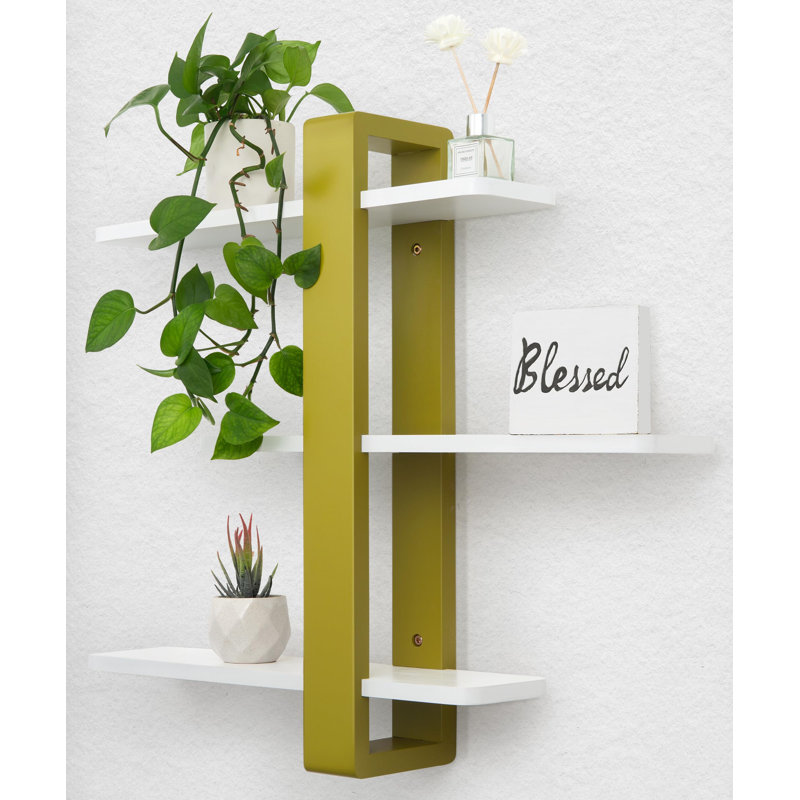 Candence Floating Shelf, Nettle Wine/White