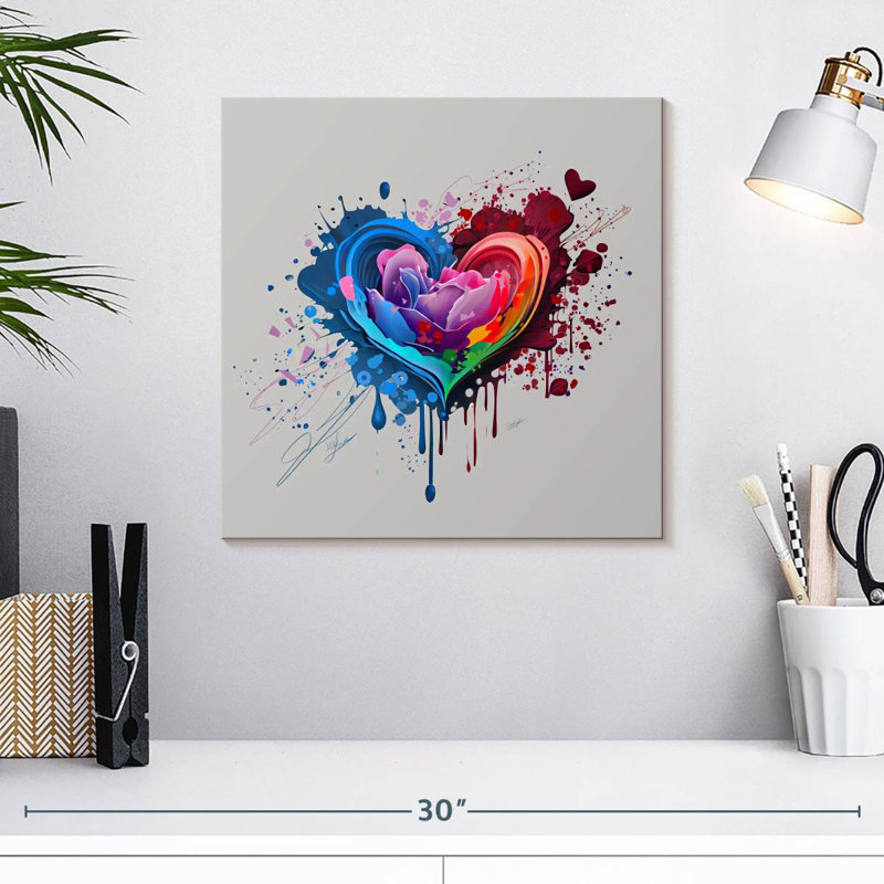 Hardie Heart-Shaped Textured Abstract, 16" H x 16" W
